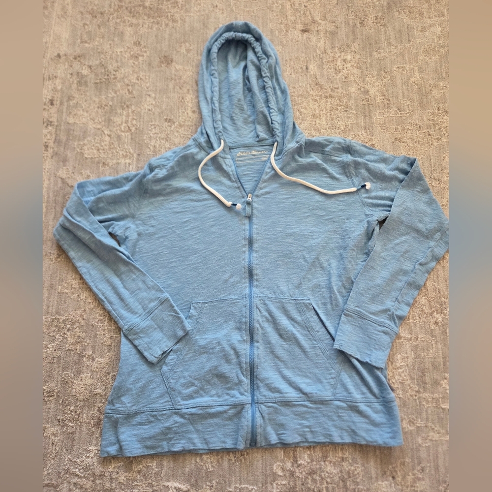Eddie Bauer Light Blue Full Zip Hoodie Women's M